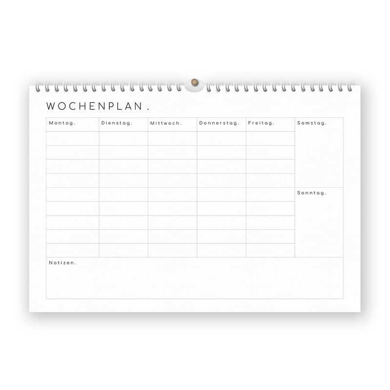 Weekly planner with adhesive dots
