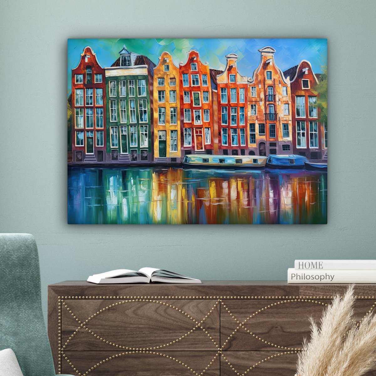 Peinture sur toile - Décoration murale Amsterdam - Huile - GRAISE - Peinture - Art - Décoration murale Salon - Décoration de la chambre - Accessoires de chambre - Paintes de toile