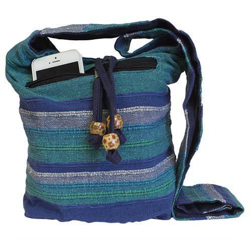 NSBag-02 - Nepal Sling Bag - Blue Rivers