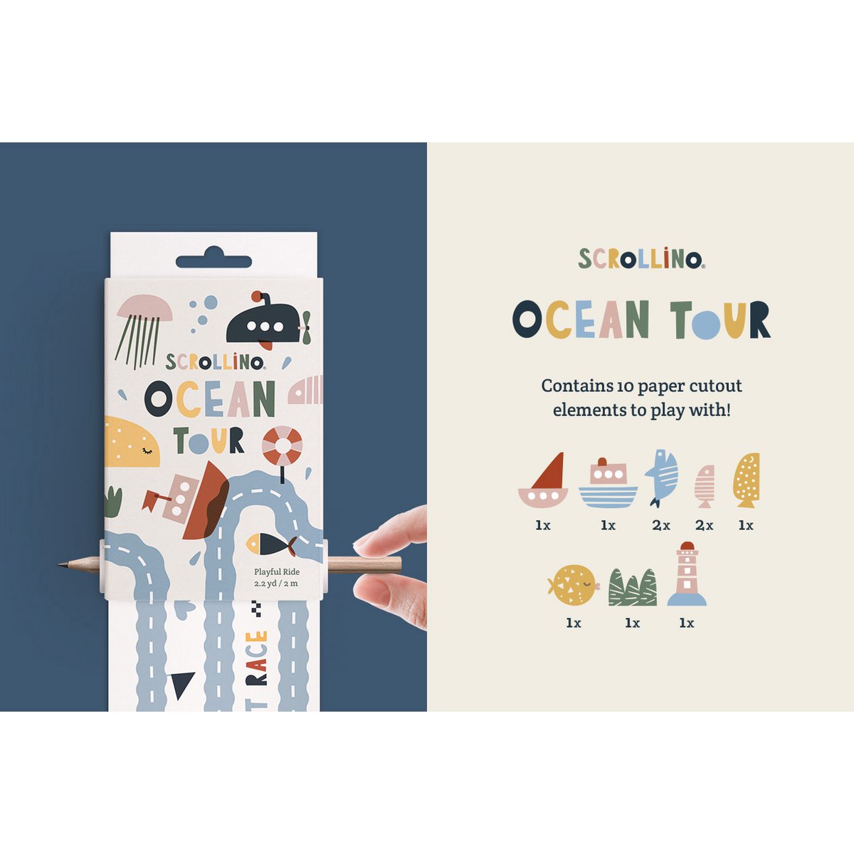 Speels boek voor kinderen - Scrollino OCEAN Tour
