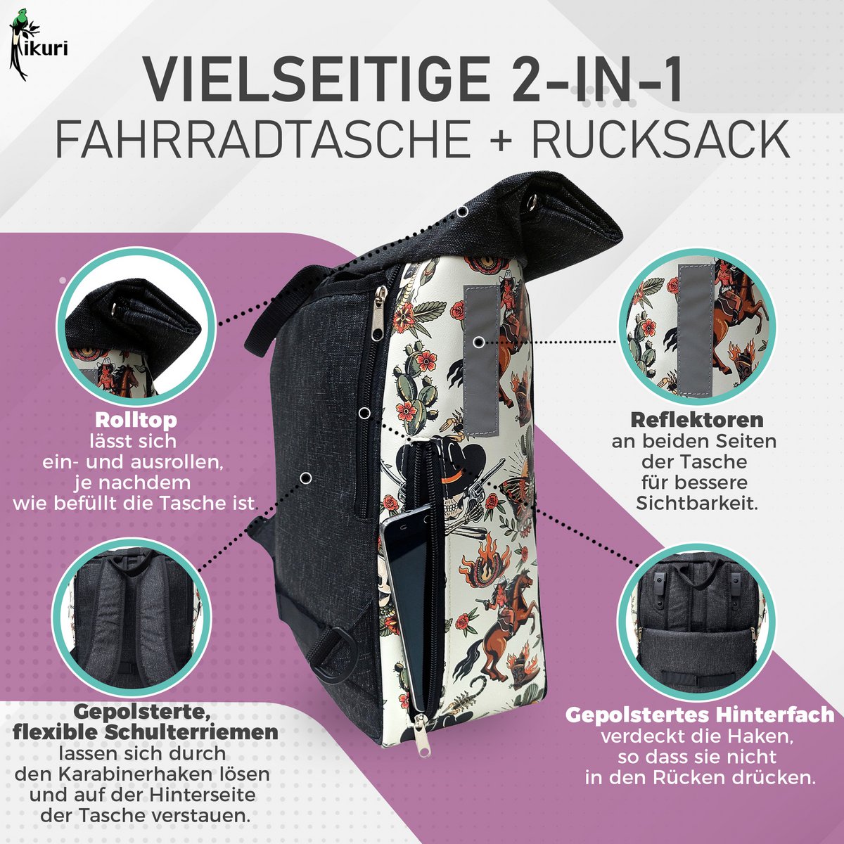 Combinaison sac à vélo / porte-bagages.
