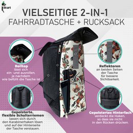 Kombination af cykelpose / rygsækbagage -rack -cowgirl