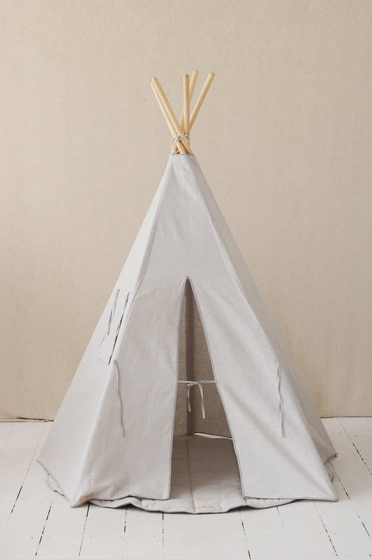 Tipi-Zelt aus Leinen „Pigeon Grey“