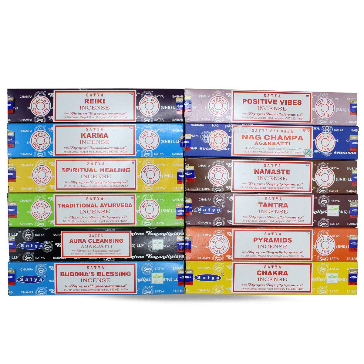 Satya Assorted Pack 3 Røgelse (12 duft) Røgelsespinde