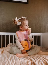 Bavoir bébé en coton éponge Mandy Mandarine