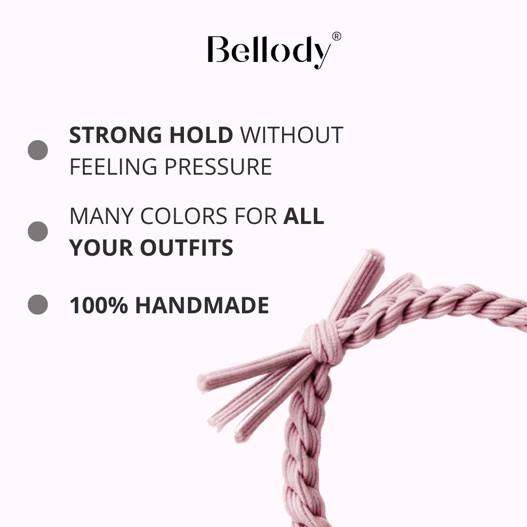 Haargummis Rosa - Bellody®(4 Stk.) - Stylisch geflochtene Haargummis