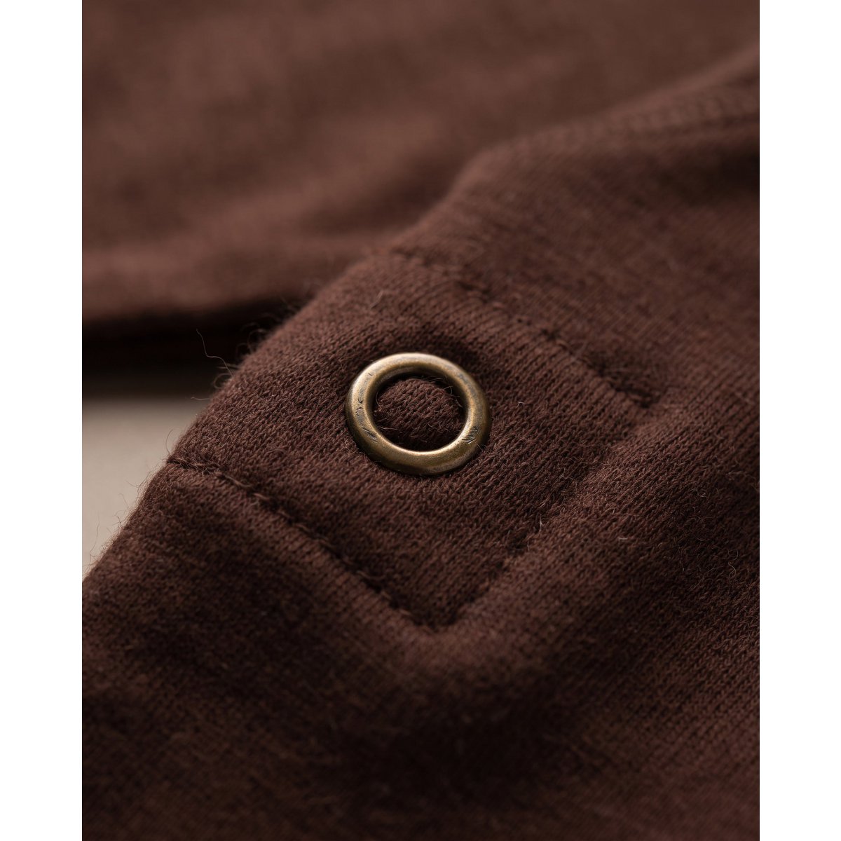 Woolen Wrap romper long sleeves - Merino wool - Chocolate fondant