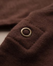 Woolen Wrap romper long sleeves - Merino wool - Chocolate fondant