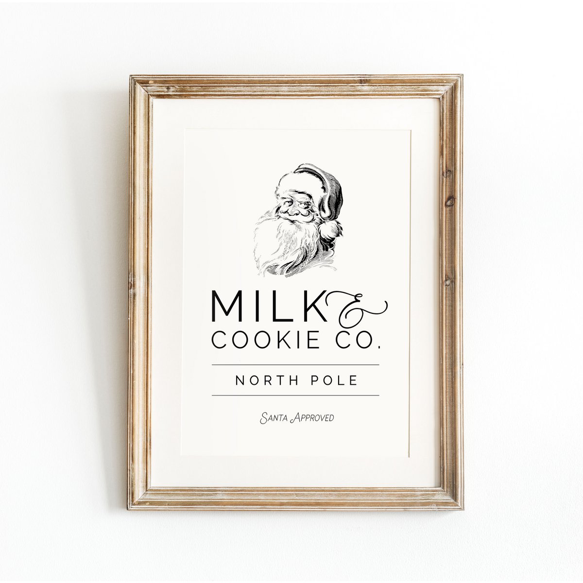Vintage juleplakat, juleplakat Milk and cookies Co. Retro juleplakat