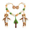 Gehaakte kinderwagenketting Tiger TONI in oranje
