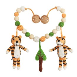 Cadena de ganchillo para cochecito Tigre TONI naranja