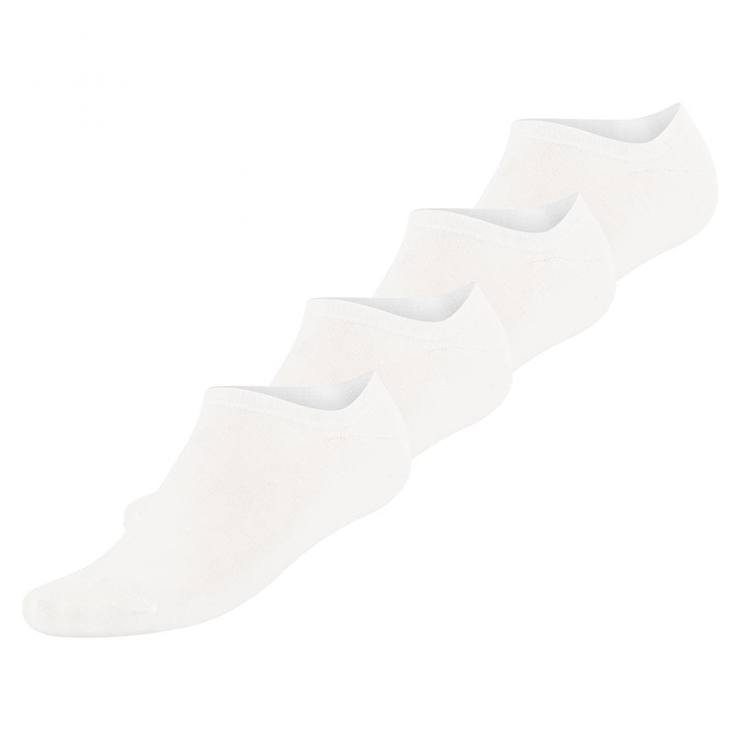 Bambocks Bambus No Show Sneaker Socken 4 Paar Weiß