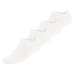 White bamboo no-show sneaker socks, 4 pairs, sizes 35-38, 39-42, 43-46.