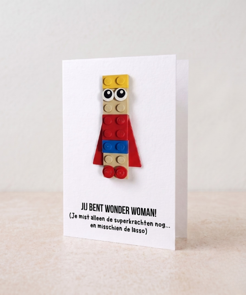 Carte postale Wonder Woman – Brique de construction LEGO