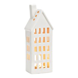 Lantern house made of porcelain, white (W/H/D) 10x26x7cm