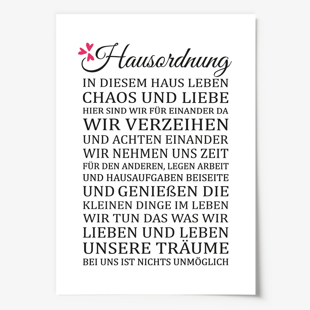 Poster: Hausordnung