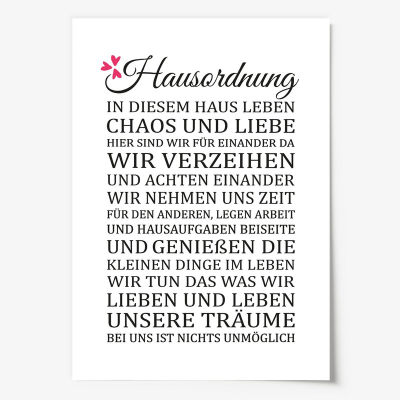Poster: Hausordnung