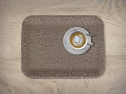 Plateau plat grand simili cuir galuchat marron
