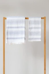 Marine - Serviette Double Face en Coton - Deux Tailles
