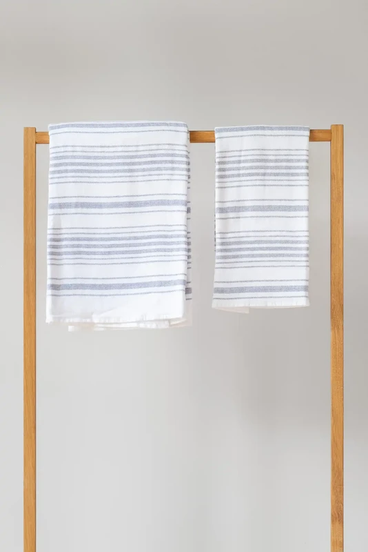 Marine - Serviette Double Face en Coton - Deux Tailles