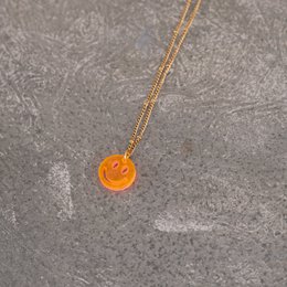 Halskette Lume Charms | Lächeln Neon Orange Gold