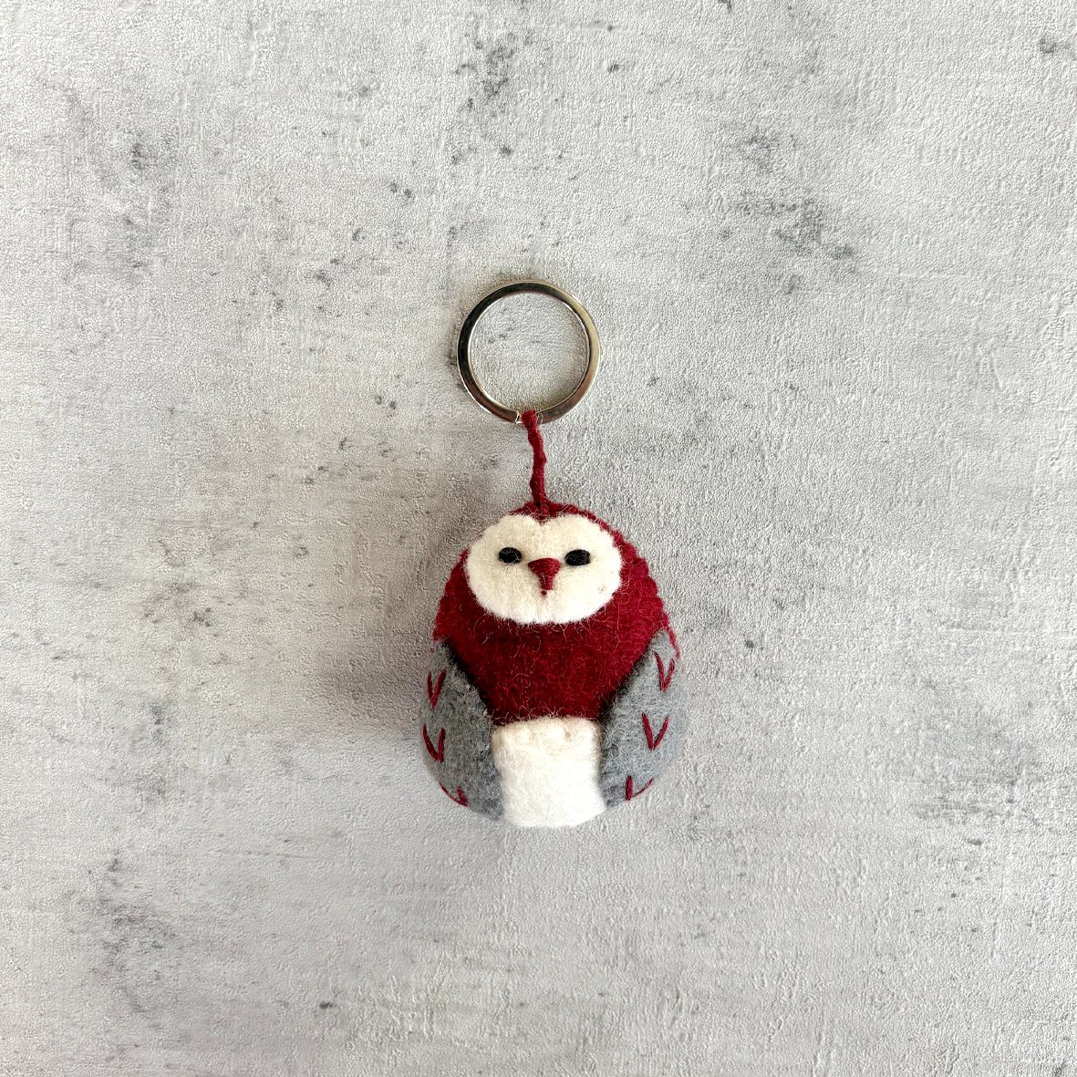 Keyring owl aubergine