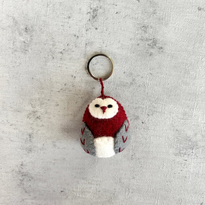 Keyring owl aubergine