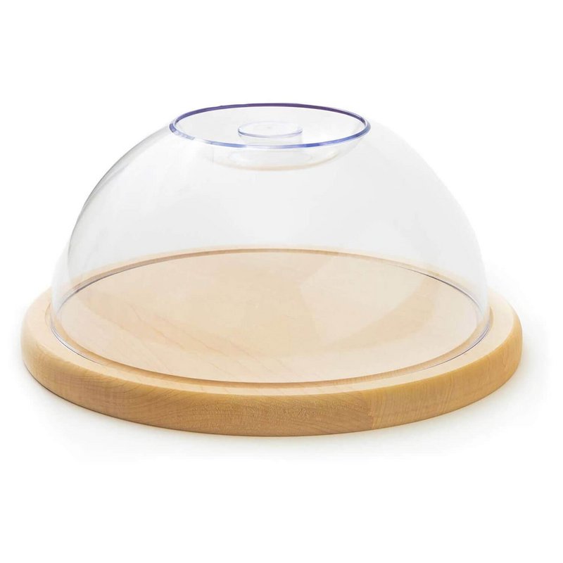 Tagliere Rotondo in Legno con Coperchio - Copriformaggio Φ 24 cm