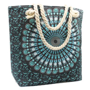 MAND-01 - Mandela Tas met Touw Handvat - Diepblauw