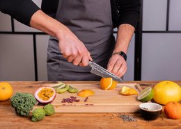 Knife - Bunka Petty with bamboo Saya and bamboo box - 135 mm blade