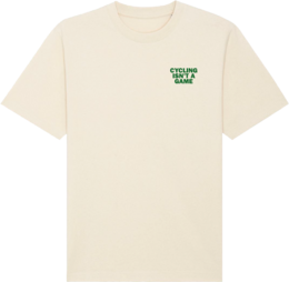 Kolarstwo to nie gra, oversize'owa koszulka rowerowa unisex (naturalna - zielona)