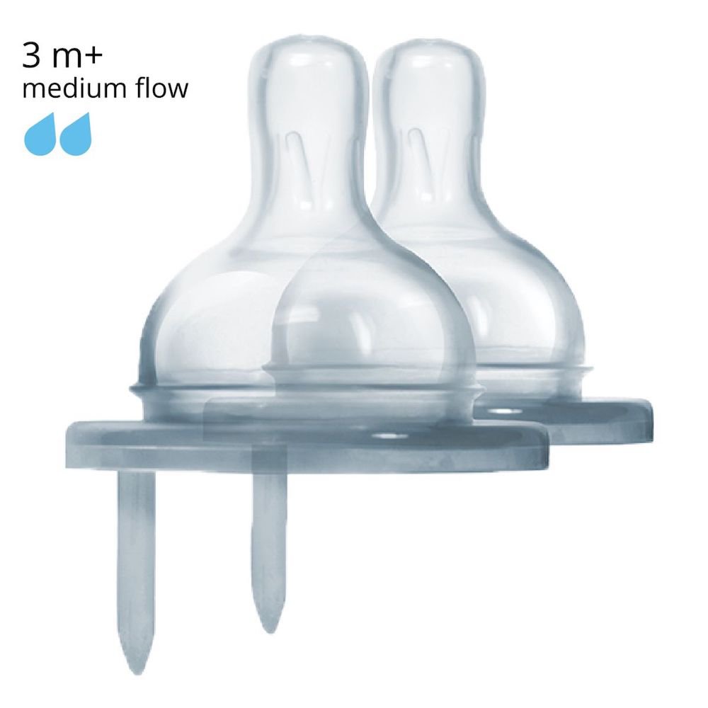 Pura silicone teat medium flow 2 pieces