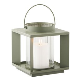 Lohals Lantern, glass/metal, green, 18x18x20,5 cm