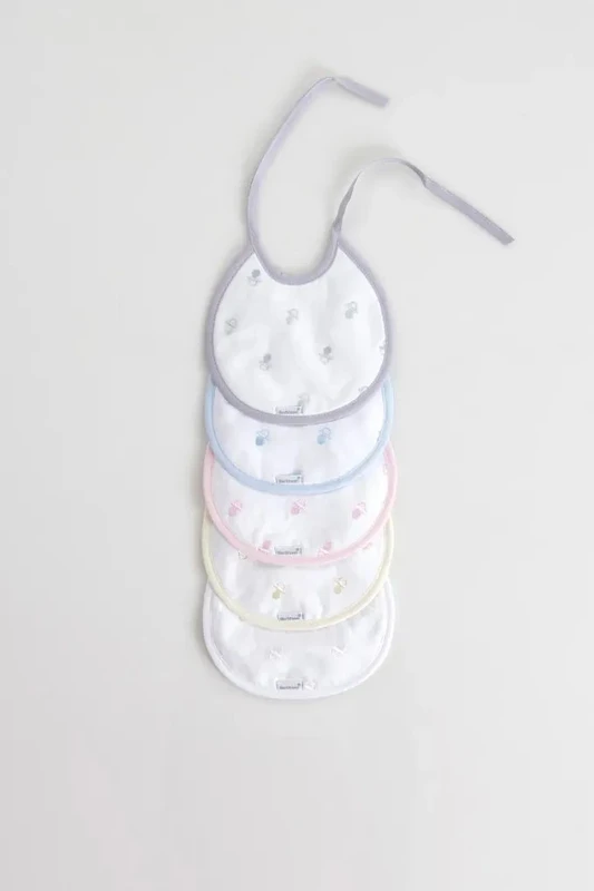 Babyforet hagesmæk med attrapholder, æske med 6 stk