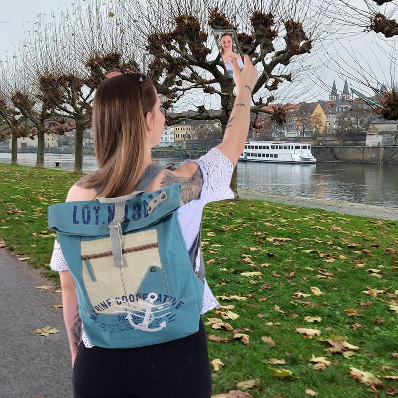 Sunsa-rugzak. Veganistische rugzak gemaakt van canvas. Geweldige vrijetijdsstadsrugzak. Dagrugzak voor dames. A4 geschikt.