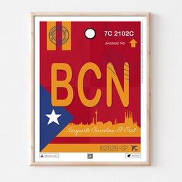 Cartel de destino de Barcelona