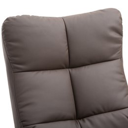 Relaxation chair with stool, 360° rotating TV chair with reclining function, reading chair for bedroom, living room, faux leather, brown