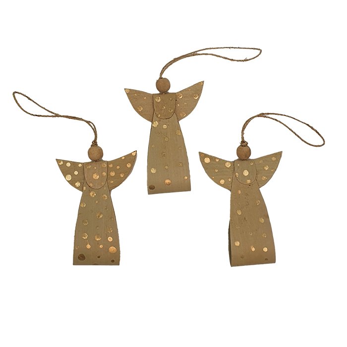 Engel ornament naturel/goud AN etui 900-007set/3