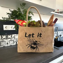 Domelo jute bag shopping bag. Jute shopper bag. Large water-repellent shopping basket/beach bag. Bathing bag XXL/shopping bag gifts for women.