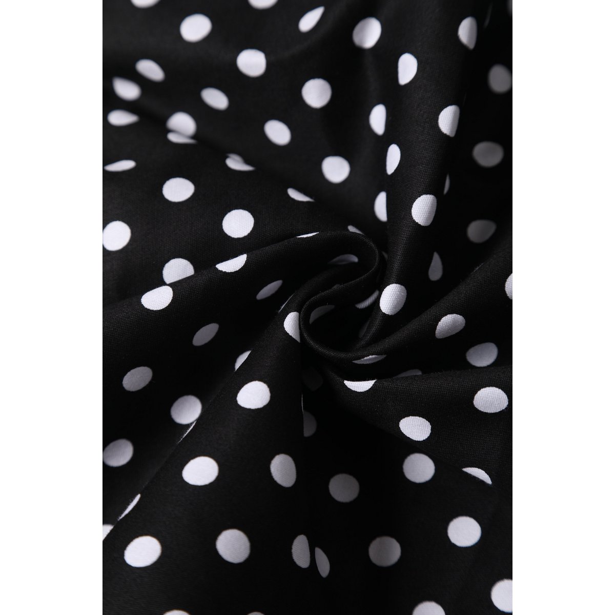Stock UE May V-Neck 50-tych sukienki w stylu Black Polka Dot