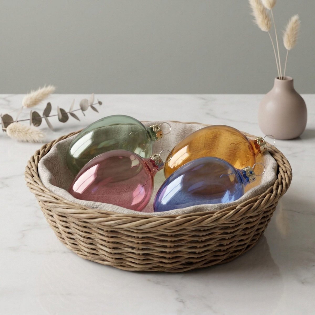 "spring power" - Easter eggs 6 cm colorful transparent
