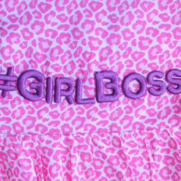 Vestido de verano %23GirlBoss PINK viscosa estampado leo %23StatementFashion "The Message Dress"