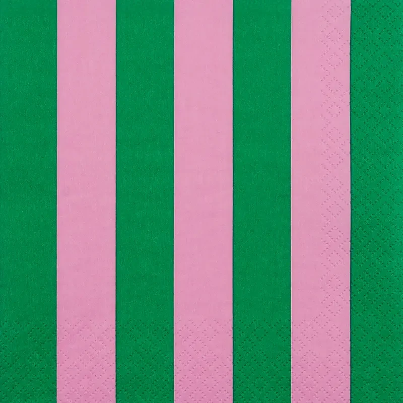 Servietten Just Stripes grøn