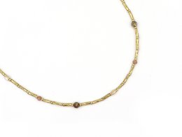 Ketting Fira jaspis en zonnesteen, zilver of goud roestvrijstaal