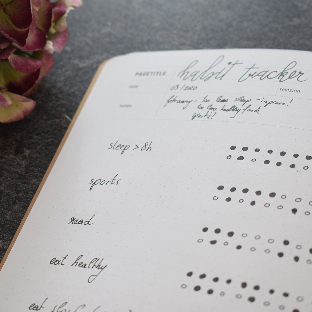Cahier de papeterie à pois