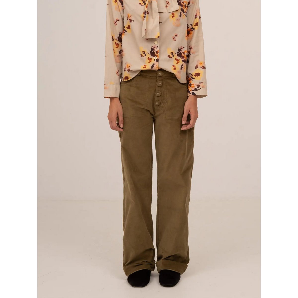 Pace Khaki Velvet Pants