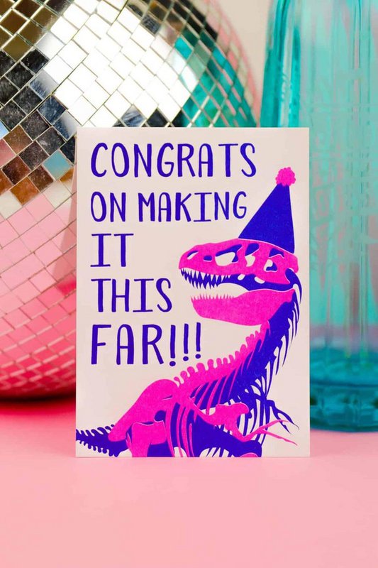 Riso print Congrats t-rex