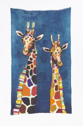 Sjaal Wol/Zijde - Otra Cosa - Twee Kleurrijke Girafs - 4745