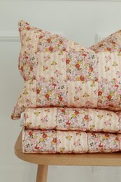 Katoen gewatteerde beddengoedset voor kinderen "Spring Garden" - Patchwork Design, groot formaat