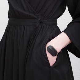 Bracelet manchette ovale noir
